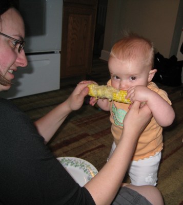 trying corn on the cob