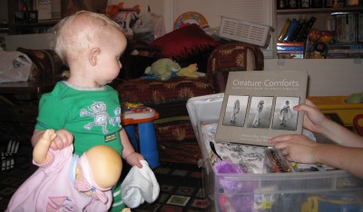 kivrin looking at the creature comforts book