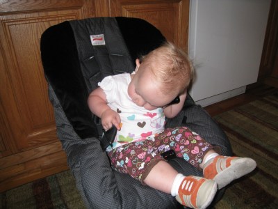 trying out the clean car seat