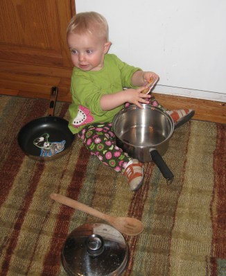 helping in the kitchen