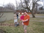 kivrin and dada helping papa rake&nbsp;leaves2
